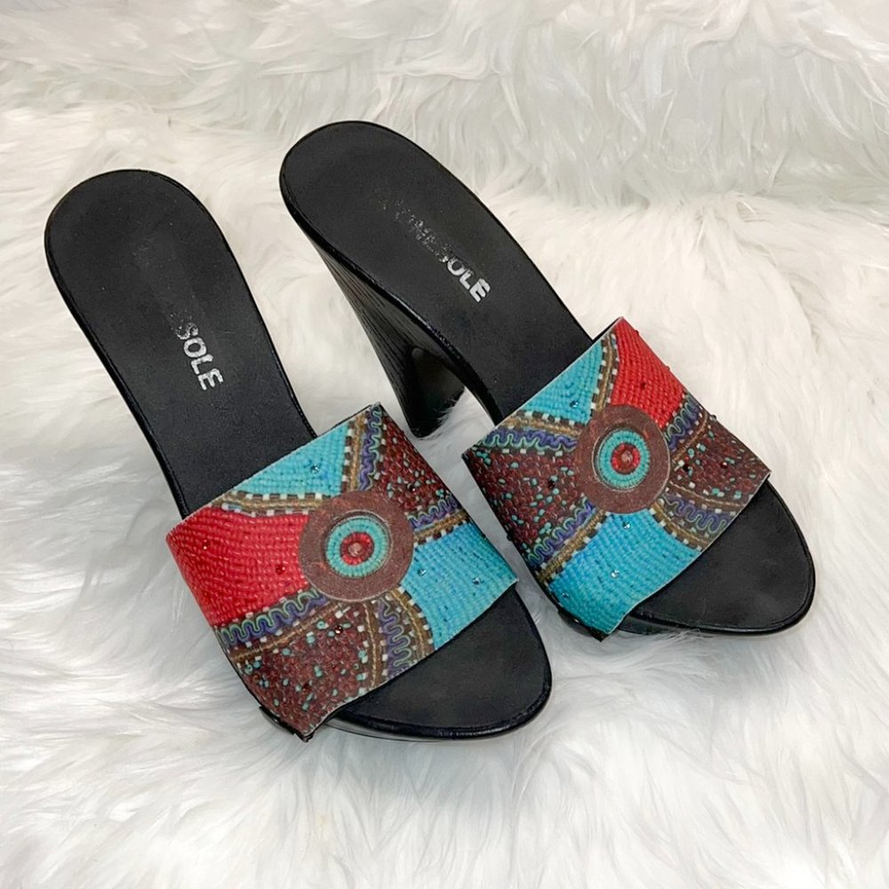 Onesole Diva Soft Step Sole and Turquoise Circ Top Women Size 8